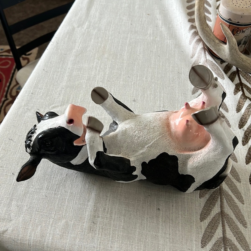 Cow western wine holder